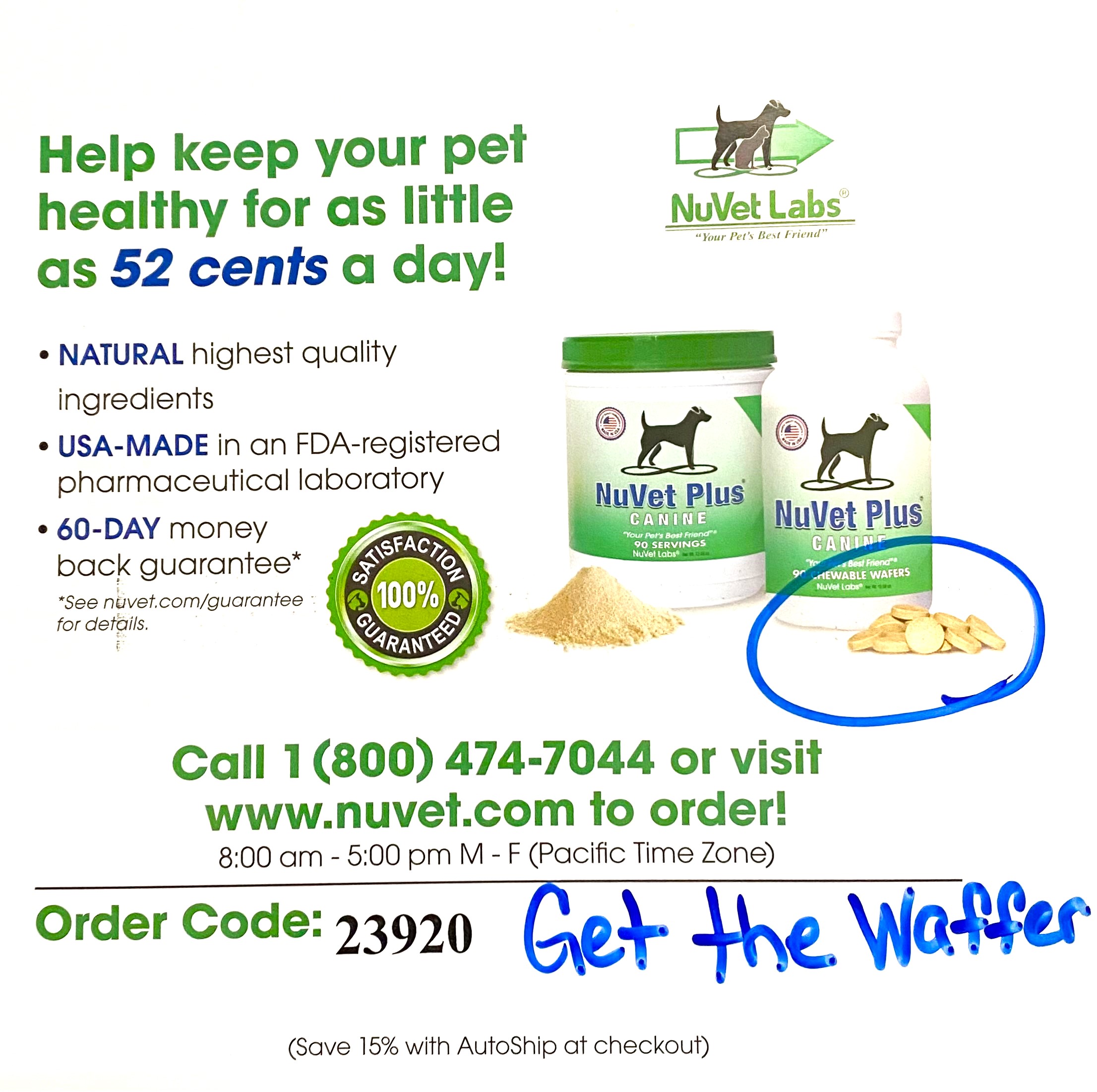 NuVet Plus supplement bottle
